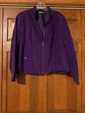 Studio Works Purple Suede Zip-Up Jacket